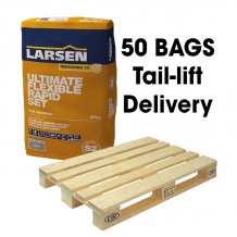 Larsens Pro Ultimate Flexible Rapid Adhesive S2 Grey 20kg Full Pallet (50 Bags Tail-Lift)